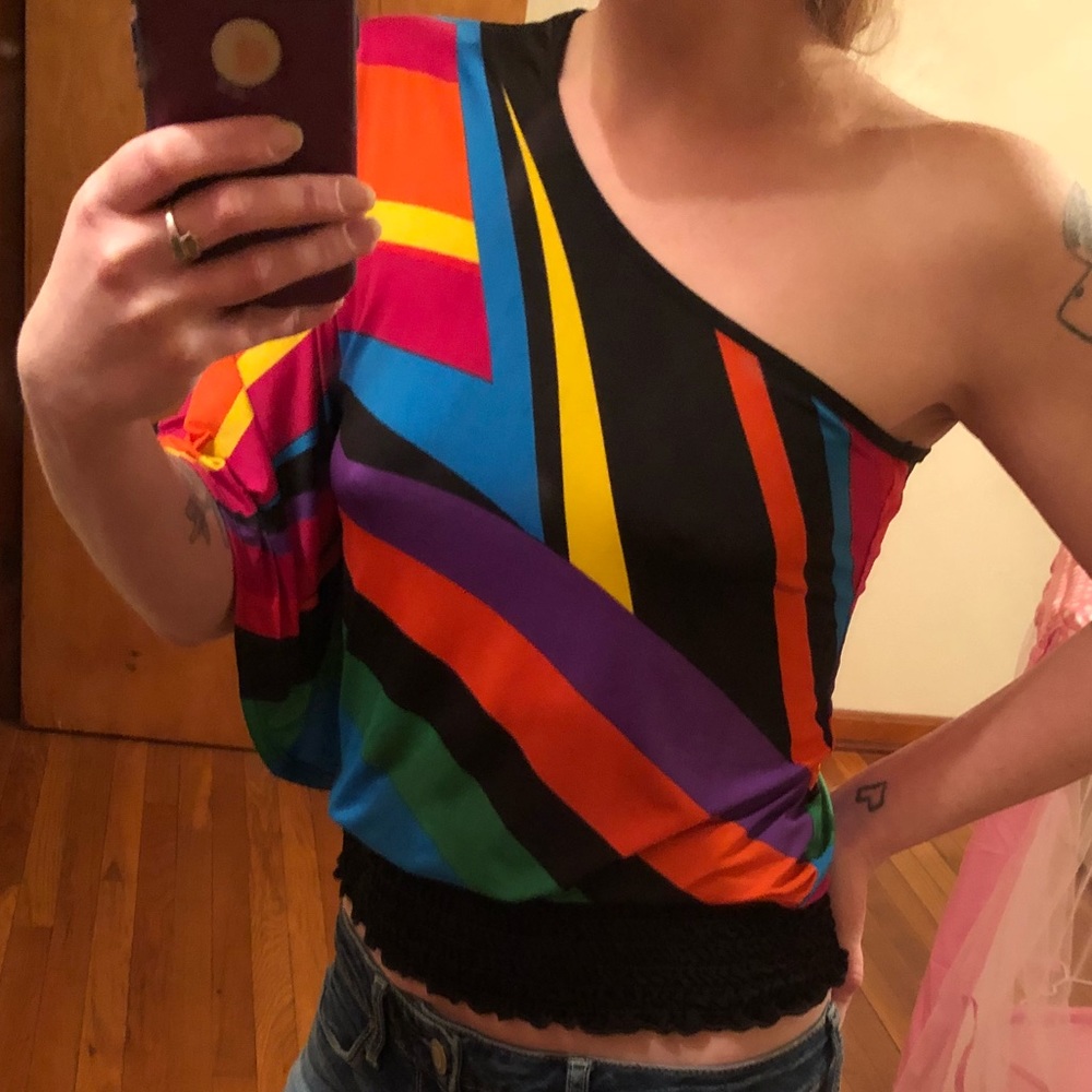 Wet seal one shoulder top